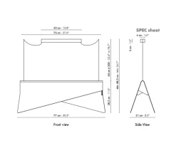 Suspension, Mobula Grande, blanc, tissus argenté, feutrine noire/bleu roi, L21cm, H28cm - Designheure