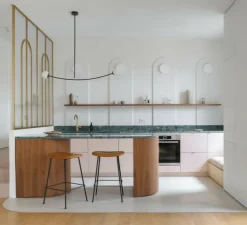 Suspension, MODECO, blanc, laiton, câble crema, Ø20cm, H24cm - Nordic Tales