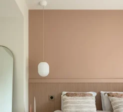 Suspension, Modeco Plus, blanc avec cable crema, Ø20cm, H26cm - Nordic Tales