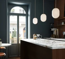 Suspension, Modeco Plus, blanc avec cable crema, Ø20cm, H26cm - Nordic Tales