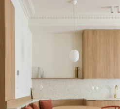 Suspension, Modeco Plus, blanc avec cable crema, Ø20cm, H26cm - Nordic Tales