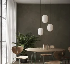 Suspension, Modeco Plus, blanc avec cable noir, Ø20cm, H29cm - Nordic Tales