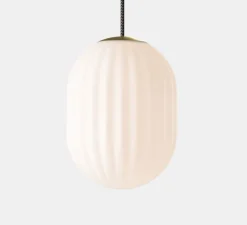 Suspension, Modeco Plus, blanc avec cable noir, Ø20cm, H29cm - Nordic Tales