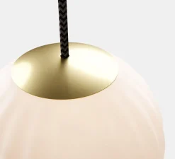 Suspension, Modeco Plus, blanc avec cable noir, Ø20cm, H29cm - Nordic Tales