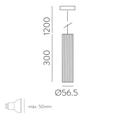 Suspension, Modrian, or, Ø5,65cm, H30cm - ACB