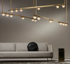 Suspension, Modulo Horizontal, laiton, LED, 2700K, L188cm, H10cm - CTO lighting