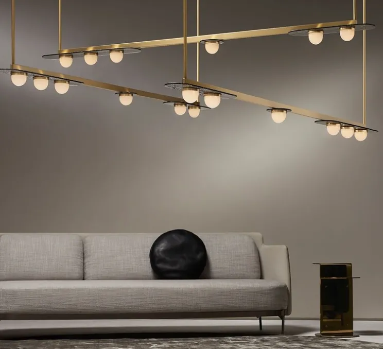 Suspension, Modulo Horizontal, laiton, LED, 2700K, L188cm, H10cm - CTO lighting