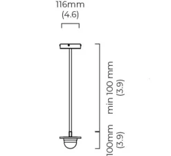 Suspension, Modulo Horizontal, laiton, LED, 2700K, L188cm, H10cm - CTO lighting