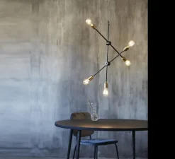 Suspension, Molecular, noir, laiton, H78cm, Ø68cm - House Doctor