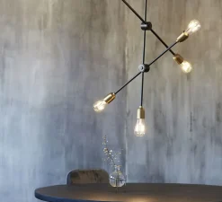 Suspension, Molecular, noir, laiton, H78cm, Ø68cm - House Doctor