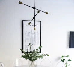 Suspension, Molecular, noir, laiton, H78cm, Ø68cm - House Doctor