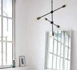 Suspension, Molecular, noir, laiton, H78cm, Ø68cm - House Doctor