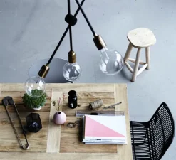 Suspension, Molecular, noir, laiton, H78cm, Ø68cm - House Doctor