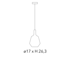 Suspension, MoM fatty, noir, rosace noire, câble 2m, Ø17cm, H26,3cm - Penta