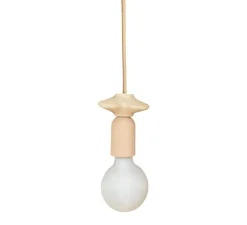 Suspension, Mona I, beige, avec 1 fleur beige, Ø10cm, H14cm - Carré Coco