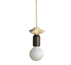Suspension, Mona I, brun, avec 1 fleur beige, Ø10cm, H14cm - Carré Coco