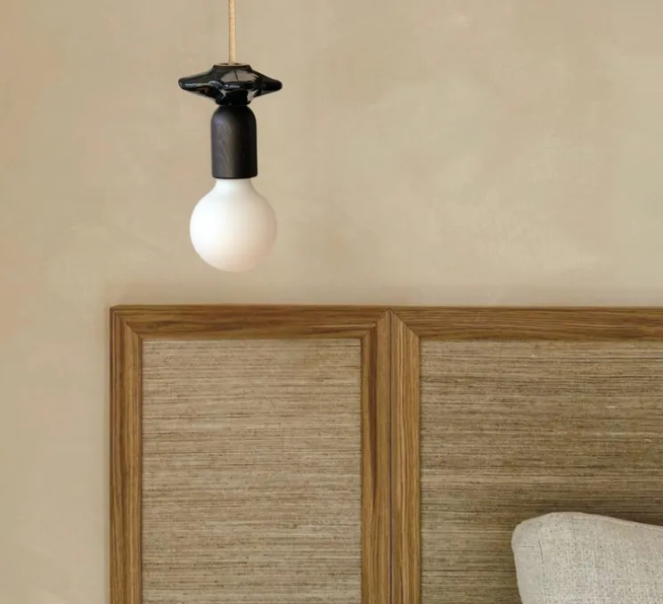 Suspension, Mona I, brun, avec 1 fleur brune, Ø10cm, H14cm - Carré Coco