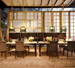 Suspension, Mona Large, noir, cuir naturel, LED, Ø38cm, H38cm - BROKIS