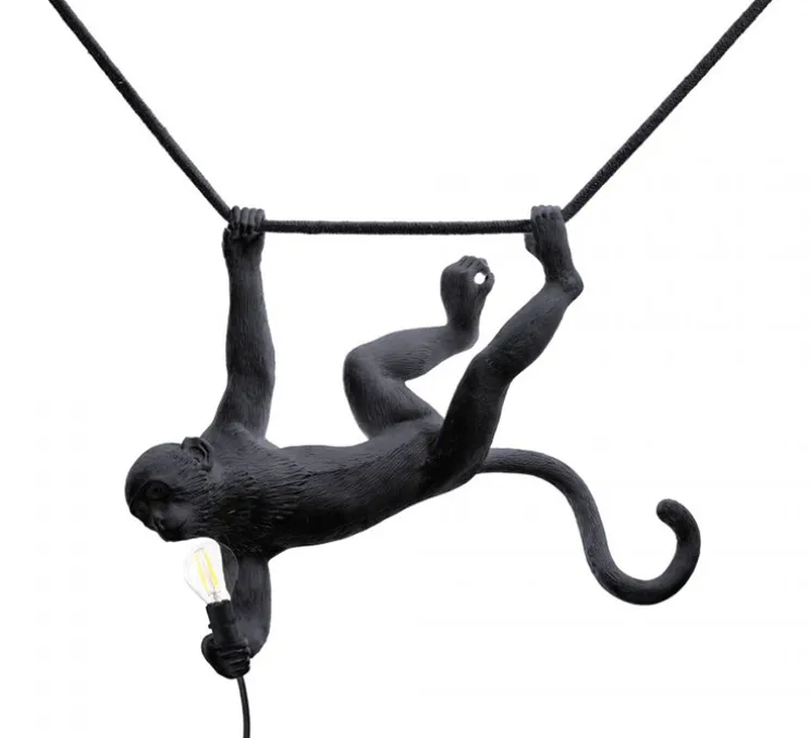 Suspension, Monkey Swing, noir, singe, IP44, L59cm, H44cm - Seletti