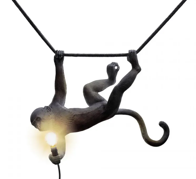 Suspension, Monkey Swing, noir, singe, IP44, L59cm, H44cm - Seletti