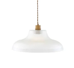 Suspension, Mono ancien, verre transparent, laiton antique, Ø40cm, H18cm - Mullan Lighting