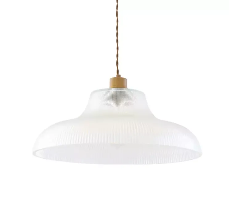 Suspension, Mono ancien, verre transparent, laiton antique, Ø40cm, H18cm - Mullan Lighting