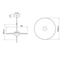 Suspension, Mono L500, blanc, LED, dim, 2700K, 1300 lm, Ø50cm, H48,4cm - DCW éditions Paris