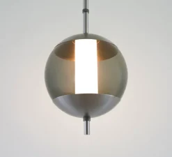 Suspension, Monroe 1, acier, verre fumé, LED, dim, 2700K, Ø30cm, H150cm - Rubn