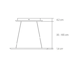 Suspension monte et baisse, Flying , noir, LED, dim, 3500K, 4800 lm, Ø58cm, H1,4cm - Grau