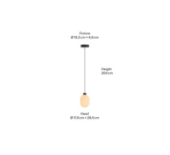Suspension monte et baisse, Sun, noir mat, LED, dim, 2700K, 815 lm, Ø17,6cm, H28,5cm - GRAU