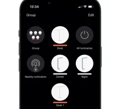 Suspension monte et baisse, Team, noir, LED, dim, 4000K, 10700 lm, L137cm, H4cm - GRAU