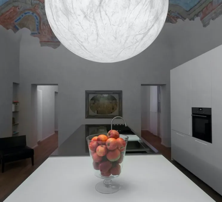 Suspension, Moon 120, blanc, Ø120cm, H120cm - Davide Groppi