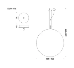 Suspension, Moon 200, blanc, Ø200cm, H200cm - Davide Groppi