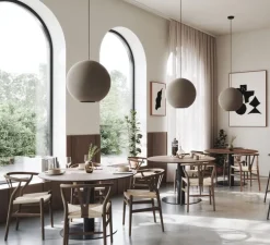 Suspension, Moon, beige, LED, dim, 2700K, 900 lm, Ø55cm, H55cm - Abstracta