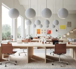 Suspension, Moon, gris clair, LED, dim, 2700K, 900 lm, Ø55cm, H55cm - Abstracta