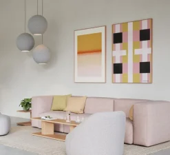 Suspension, Moon, gris clair, LED, dim, 2700K, 900 lm, Ø55cm, H55cm - Abstracta