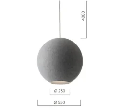 Suspension, Moon, gris clair, LED, dim, 2700K, 900 lm, Ø55cm, H55cm - Abstracta