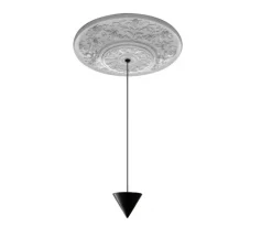 Suspension, Moonbloom 1B, blanc & noir, rosace 40cm, LED, dim, 3000k, 1821 lm, Ø11cm, H10cm - Karman