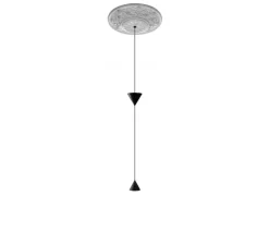 Suspension, Moonbloom 6B, blanc & noir, rosace 40cm, LED, dim, 2700k, 2728 lm, Ø11cm, H107cm - Karman