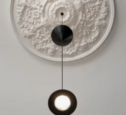 Suspension, Moonbloom 4B, blanc & noir, rosace 75cm, LED, dim, 3000k, 2728 lm, Ø11cm, H107cm - Karman