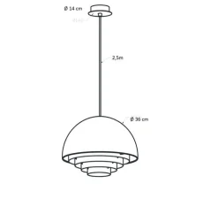 Suspension, Motown M, laiton, Ø36cm, H24,5cm - Herstal
