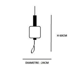 Suspension, Motus, rouge, LED, dim, 2700K, 2420 lm, Ø24cm, H60cm - KDLN