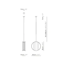 Suspension, Moyen Moon, gris, Ø50cm, H15cm - DesignHeure