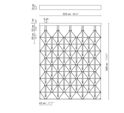 Suspension, Mozaik 5x5, blanc, L225cm, H280cm - Designheure