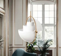 Suspension, Multi-Lite Large, blanc finition laiton, Ø36cm, H42cm - Gubi