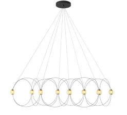 Suspension, Munari 8, noir, LED, dim, 2400K, 5120 lm, L156cm, H42cm - DCW éditions Paris