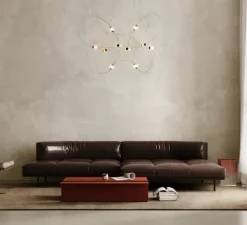 Suspension, Munari 10, or, LED, dim, 2400K, 6400 lm, L120cm, H82cm - DCW éditions Paris