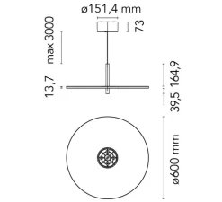 Suspension, My Disc, blanc, LED, dim, 2700K, 2230lm, Ø60cm, H21,8cm - Flos