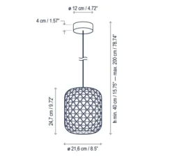 Suspension, Nans S/21 outdoor, rouge, orange, beige, IP54, LED, dim, 2700K, 1450 lm, Ø21,6cm, H24,7cm - Bover