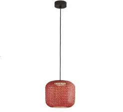 Suspension, Nans S/31, rouge, IP54, LED, dim, 2700K, 1450 lm, Ø31,5cm, H30,7cm - Bover